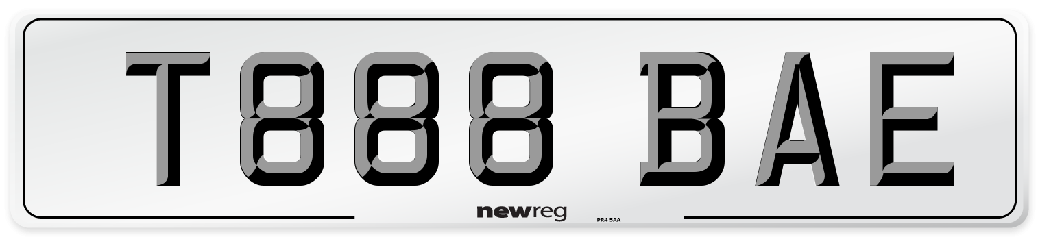 T888 BAE Number Plate from New Reg